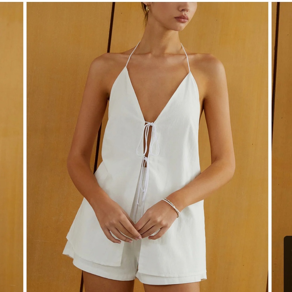NWOT - Commense cotton and linen halter top with shorts set